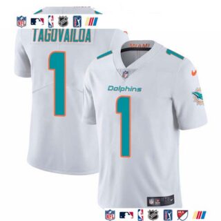 Nike Dolphins #1 Tua Tagovailoa White Men's Stitched NFL Vapor Untouchable Limited Jersey