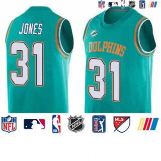 Nike Dolphins #31 Byron Jones Aqua Green Team Color Men's Stitched NFL Limited Tank Top Jersey