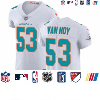 Nike Dolphins #53 Kyle Van Noy White Men's Stitched NFL New Elite Jersey