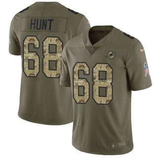 Nike Dolphins #68 Robert Hunt Olive Camo Men's Stitched NFL Limited 2017 Salute To Service Jersey