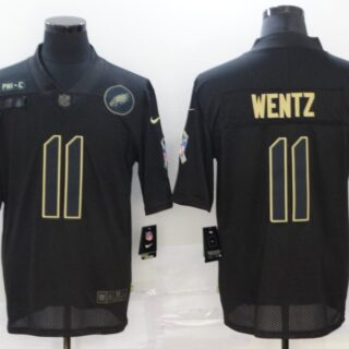 Nike Eagles 11 Carson Wentz Black 2020 Salute To Service Limited Jersey