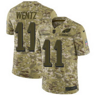 Nike Eagles #11 Carson Wentz Camo Men's Stitched NFL Limited 2018 Salute To Service Jersey