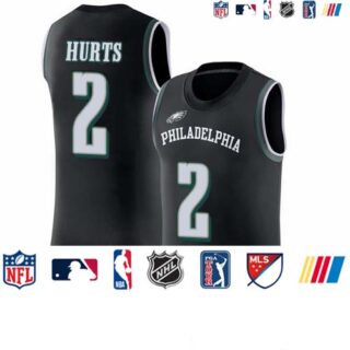 Nike Eagles #2 Jalen Hurts Black Alternate Men's Stitched NFL Limited Rush Tank Top Jersey