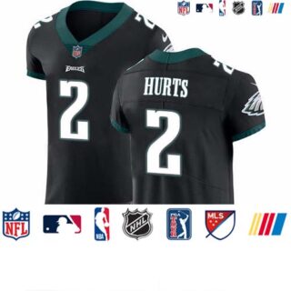 Nike Eagles #2 Jalen Hurts Black Alternate Men's Stitched NFL New Elite Jersey