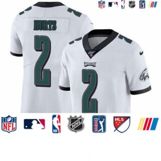 Nike Eagles #2 Jalen Hurts White Men's Stitched NFL 100th Season Vapor Untouchable Limited Jersey