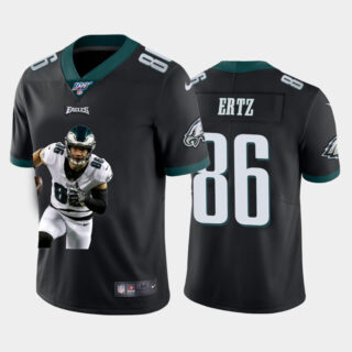 Nike Eagles 86 Zach Ertz Black Player Name Logo 100th Season Vapor Untouchable Limited Jersey