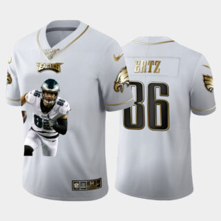 Nike Eagles 86 Zach Ertz White Gold Player Name Logo 100th Season Vapor Untouchable Limited Jersey