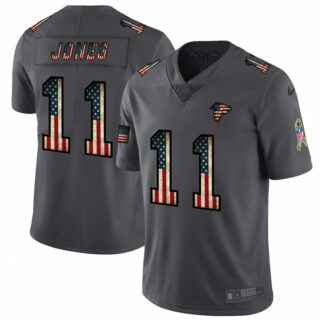 Nike Falcons 11 Julio Jones 2019 Salute To Service USA Flag Fashion Limited Jersey