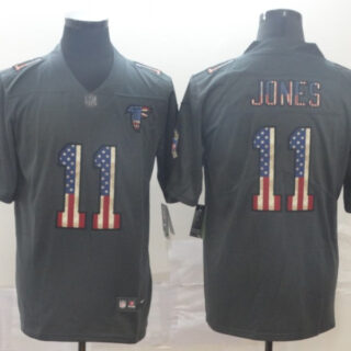 Nike Falcons 11 Julio Jones 2019 Salute To Service USA Flag Fashion Limited Jersey