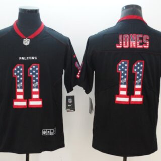 Nike Falcons 11 Julio Jones Black USA Flag Fashion Color Rush Limited Jersey