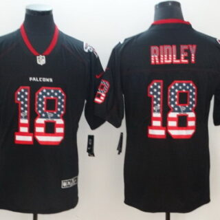 Nike Falcons 18 Calvin Ridley Black USA Flag Fashion Limited Jersey