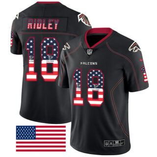 Nike Falcons #18 Calvin Ridley Black Men's Stitched NFL Limited Rush USA Flag Jersey$149.99$22.50