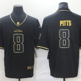 Nike Falcons 8 Kyle Pitts Black Gold Vapor Untouchable Limited Jersey