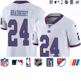 Nike Giants #24 James Bradberry White Men's Stitched NFL Limited Rush 100th Season Jersey