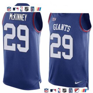 Nike Giants #29 Xavier McKinney Royal Blue Team Color Men's Stitched NFL Limited Tank Top Jersey