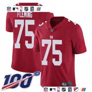 Nike Giants #75 Cameron Fleming Red Men's Stitched NFL Limited Inverted Legend 100th Season Jersey