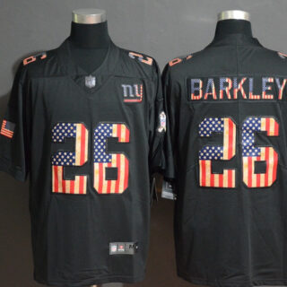 Nike Giants 26 Saquon Barkley 2019 Black Salute To Service USA Flag Fashion Limited Jersey