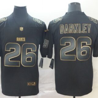 Nike Giants 26 Saquon Barkley Black Gold Vapor Untouchable Limited Jersey
