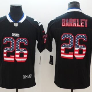 Nike Giants 26 Saquon Barkley Black USA Flag Fashion Color Rush Limited Jersey