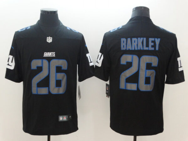 Nike Giants 26 Saquon Barkley Black Vapor Impact Limited Jersey