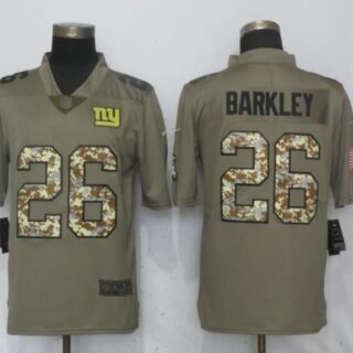 Nike Giants 26 Saquon Barkleyn Olive Vapor Salute To Service Limited Jersey