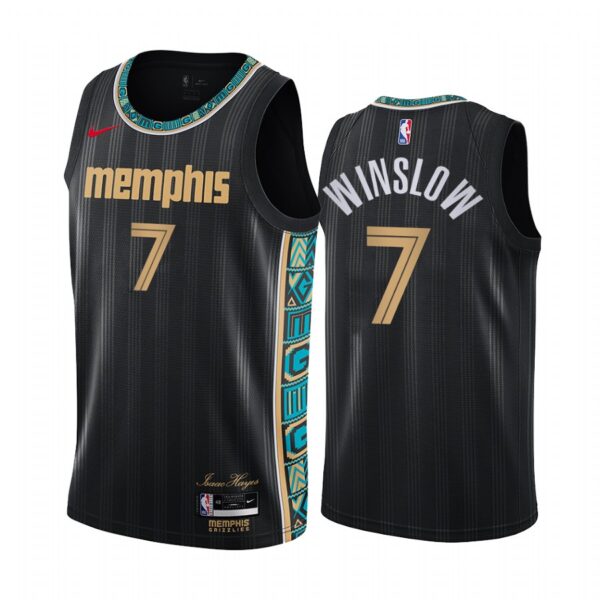 Nike Grizzlies #7 Justise Winslow Black NBA Swingman 2020-21 City Edition Jersey