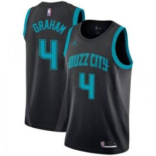 Nike Hornets #4 Devonte' Graham Black NBA Jordan Swingman City Edition 2018 19 Jersey