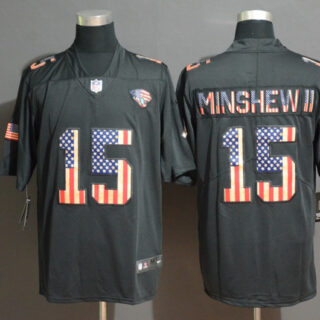 Nike Jaguars 15 Gardner Minshew II 2019 Black Salute To Service USA Flag Fashion Limited Jersey