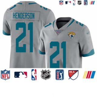 Nike Jaguars #21 C.J. Henderson Silver Men's Stitched NFL Limited Inverted Legend 100th Season Jersey