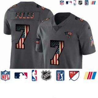 Nike Jaguars 7 Nick Foles 2019 Salute To Service USA Flag Fashion Limited Jersey