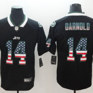 Nike Jets 14 Sam Darnold Black USA Flag Fashion Limited Jersey