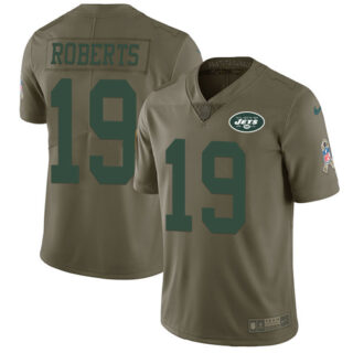 Nike Jets #19 Andre Roberts Olive Men's Stitched NFL Limited 2017 Salute to Service Jersey