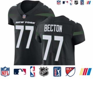 Nike Jets #77 Mekhi Becton Black Alternate Men's Stitched NFL New Elite Jersey