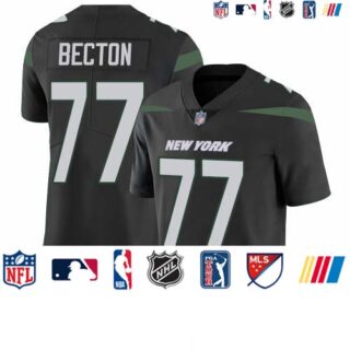 Nike Jets #77 Mekhi Becton Black Alternate Men's Stitched NFL Vapor Untouchable Limited Jersey