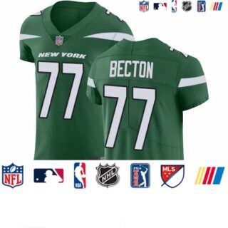 Nike Jets #77 Mekhi Becton Green Team Color Men's Stitched NFL Vapor Untouchable Elite Jersey