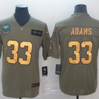 Nike Jets 33 Jamal Adams 2019 Olive Gold Salute To Service Limited Jersey