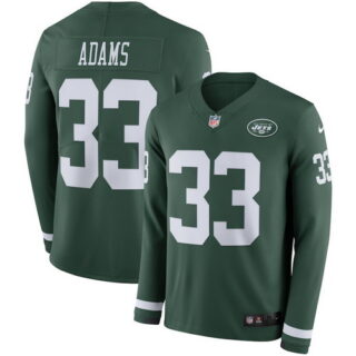 Nike Jets 33 Jamal Adams Green Therma Long Sleeve Jersey