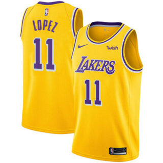 Nike Lakers #11 Brook Lopez Gold NBA Swingman Icon Edition Jersey