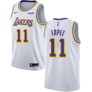 Nike Lakers #11 Brook Lopez White NBA Swingman Association Edition Jersey