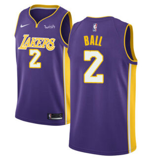 Nike Lakers #2 Lonzo Ball Purple NBA Swingman Statement Edition Jersey