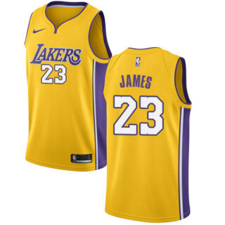 Nike Lakers #23 LeBron James Gold NBA Swingman Icon Edition Jersey