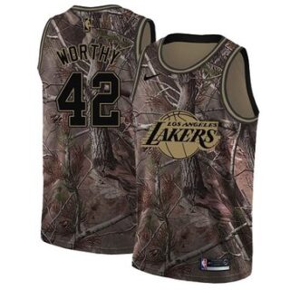 Nike Lakers #42 James Worthy Camo NBA Swingman Realtree Collection Jersey