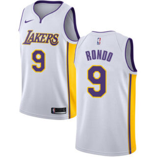 Nike Lakers #9 Rajon Rondo White NBA Swingman Association Edition Jersey