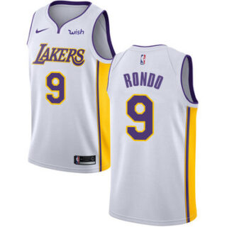 Nike Lakers #9 Rajon Rondo White NBA Swingman Association Edition Jersey
