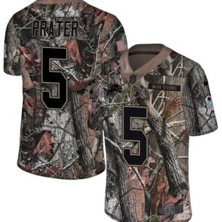 Nike Lions #5 Matt Prater Camo Men's Stitched NFL Limited Rush Realtree Jersey