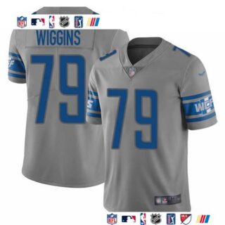 Nike Lions #79 Kenny Wiggins Gray Men's Stitched NFL Limited Inverted Legend Jersey