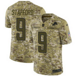Nike Lions #9 Matthew Stafford Camo Youth Stitched NFL Limited 2018 Salute to Service Jersey