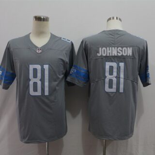 Nike Lions 81 Calvin Johnson Gray Color Rush Limited Jersey