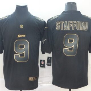 Nike Lions 9 Matthew Stafford Black Gold Vapor Untouchable Limited Jersey