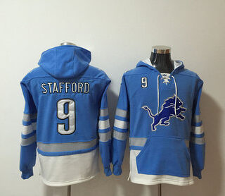 Nike Lions 9 Matthew Stafford Blue Pullover Hoodie